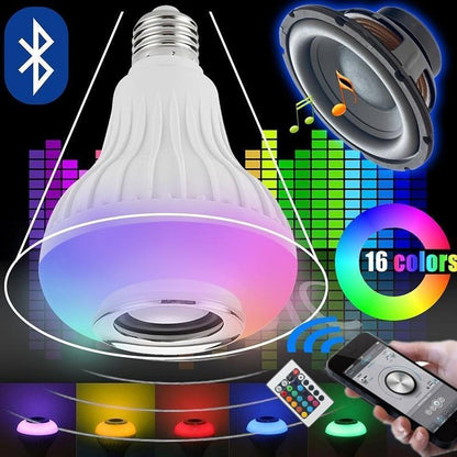 LED Music Bulb with Bluetooth Speaker & Remote – Multi-Color Changing Light -With Free Shipping