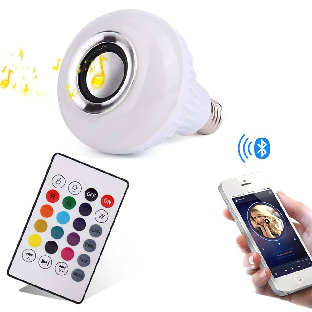 LED Music Bulb with Bluetooth Speaker & Remote – Multi-Color Changing Light -With Free Shipping