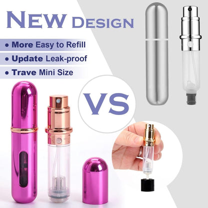 Pack of 5 Portable Mini Refillable Perfume Bottle With Spray.