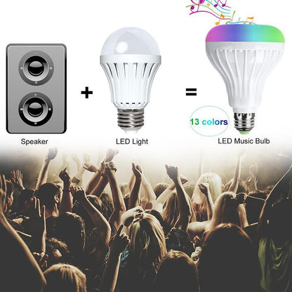 LED Music Bulb with Bluetooth Speaker & Remote – Multi-Color Changing Light -With Free Shipping