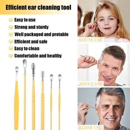 Premium Ear Wax Removal Kit 6 in 1 – Safe, Reusable & Professional Ear Cleaning Tool Set for All Ages