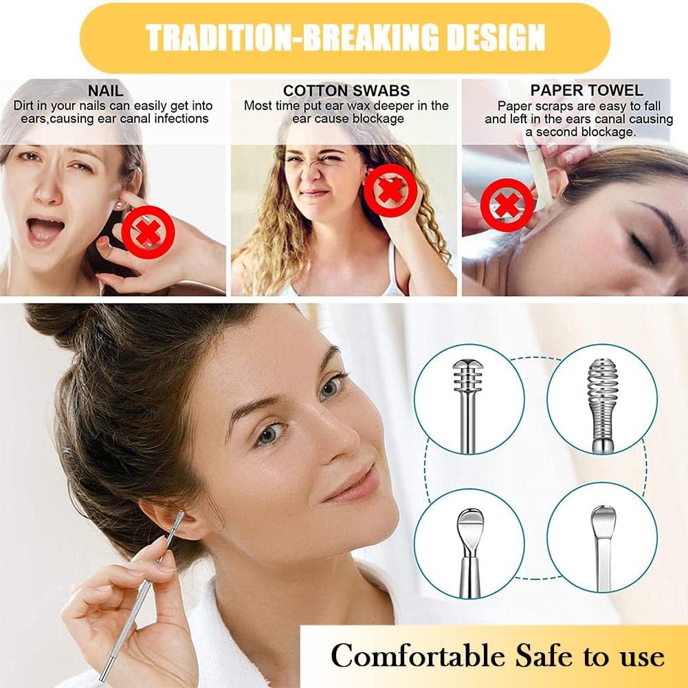 Premium Ear Wax Removal Kit 6 in 1 – Safe, Reusable & Professional Ear Cleaning Tool Set for All Ages