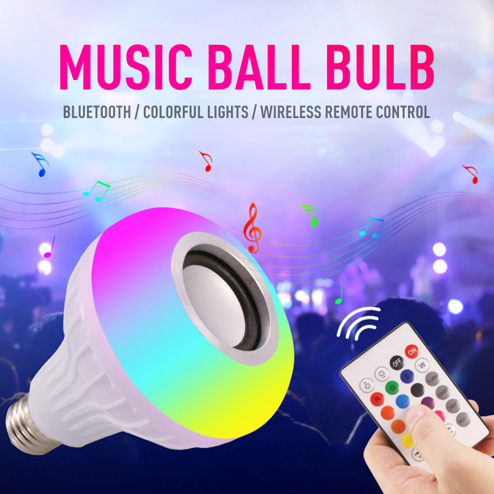 LED Music Bulb with Bluetooth Speaker & Remote – Multi-Color Changing Light -With Free Shipping